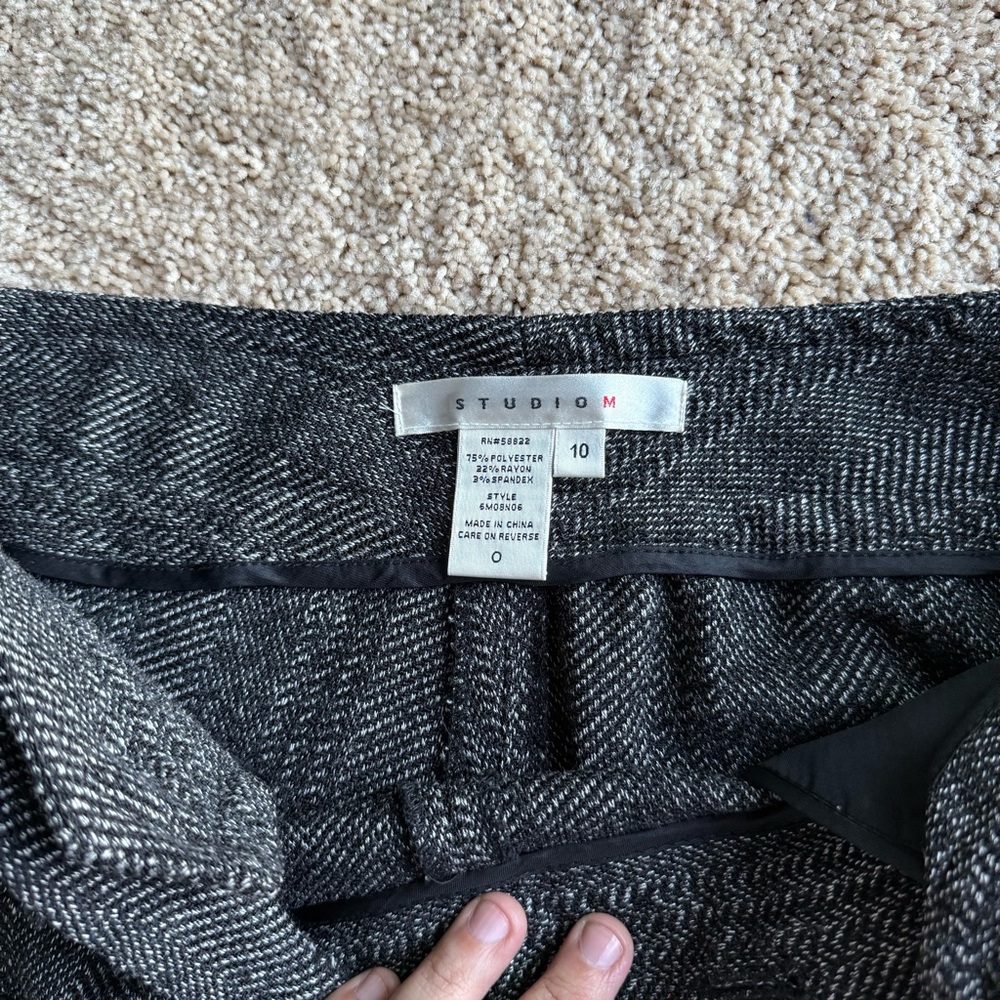 Studio M Women’s Charcoal Wide-Leg Size 10 Dress Pants Gray Office Career - Picture 2 of 6